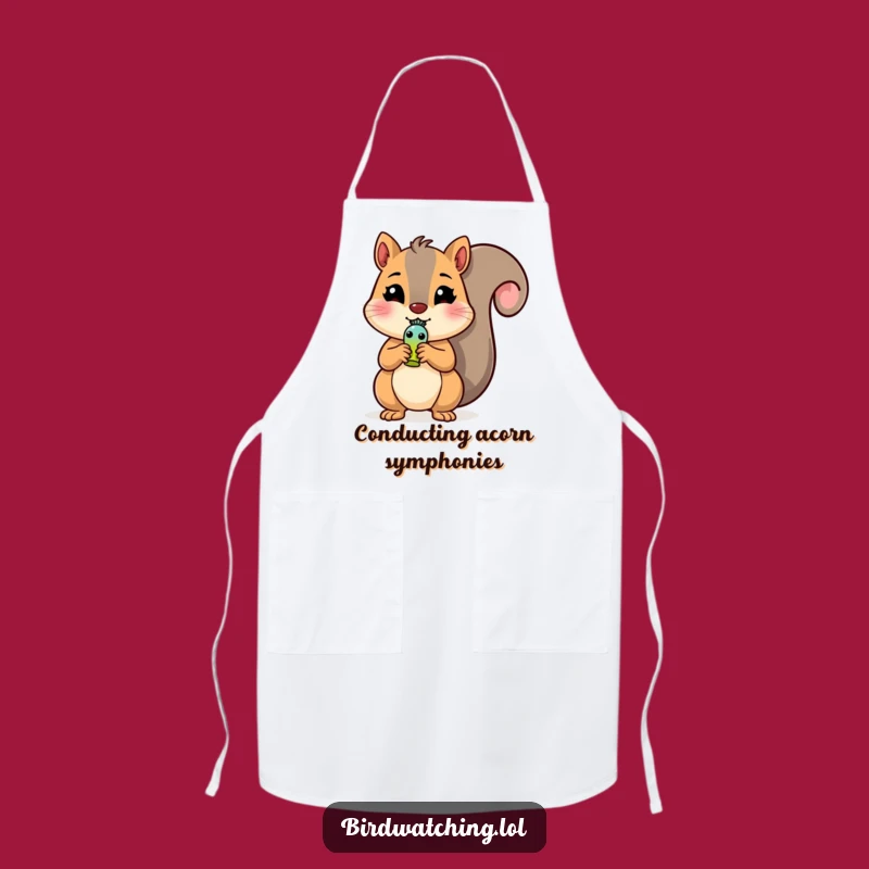 Funny Squirrel Apron: Cheerful Bird Whistle Chef, Kitchen Funny Gift for Cooks