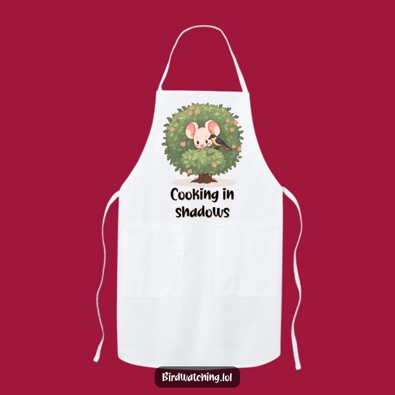 Funny Shy Mouse Apron - Cute Bird Watching Kitchen Wear, Perfect Funny Gift