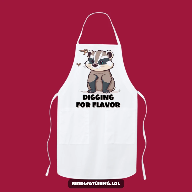 Funny Determined Badger Flyer Apron: Humorous Gift for the Focused Chef