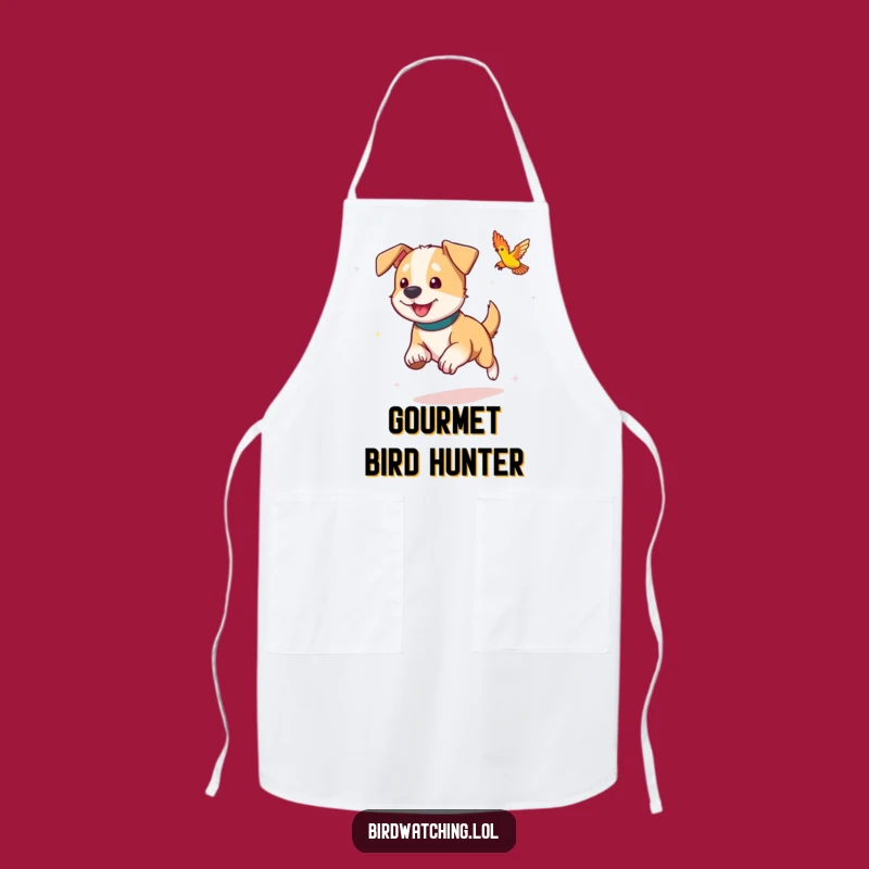 Funny Dog Apron: Playful Bird Chasing Kitchen Gift