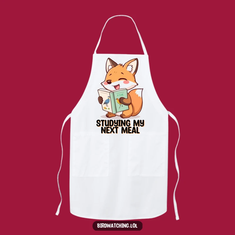 Funny Giggling Fox Apron, Hilarious Bird Watching Kitchen Gear, Chef Gift