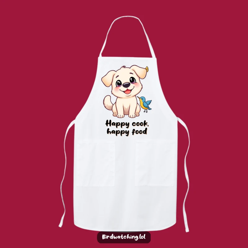 Funny Happy Dog Apron - Cook with Canine Cheer