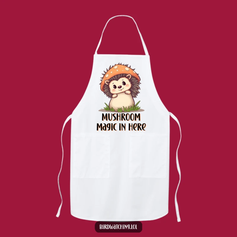 Funny Hedgehog Mushroom Apron: Kitchen Whimsy for Nature Lovers