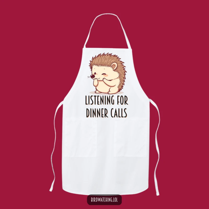 Funny Listening Hedgehog Apron: Hilarious Kitchen Gift for Cooks!
