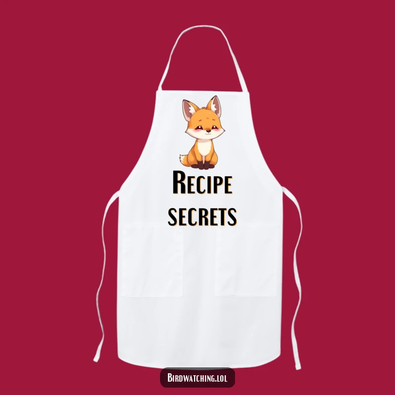 Funny Playful Fox Apron: Kitchen Listening Intently Cover, Gift