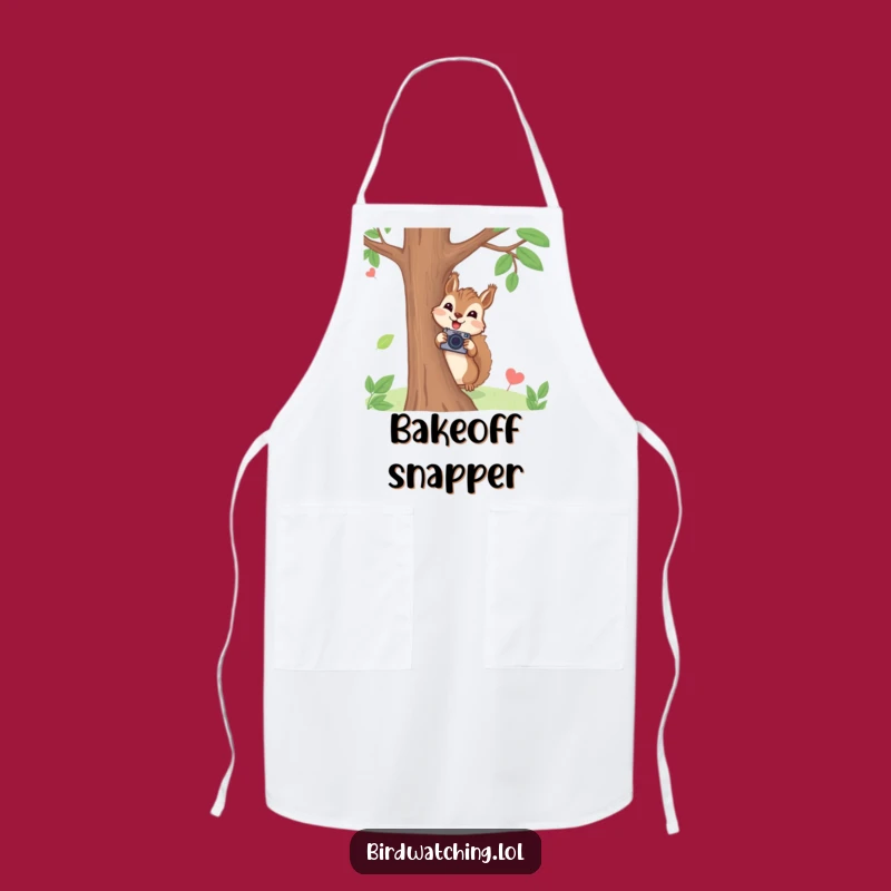 Funny Squirrel Photographer Apron: Joyful Cameraman Chef Design, Humorous Kitchen Funny Gift
