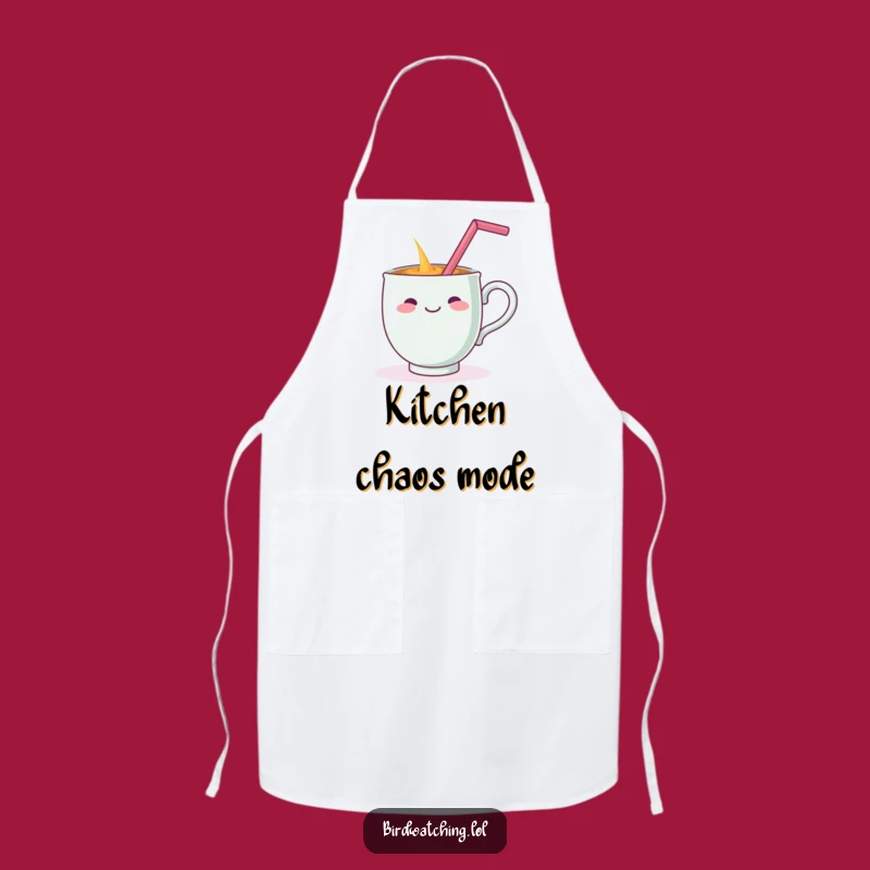 Funny Teacup Spill Apron - Kitchen Drama & Drink Humor Gift