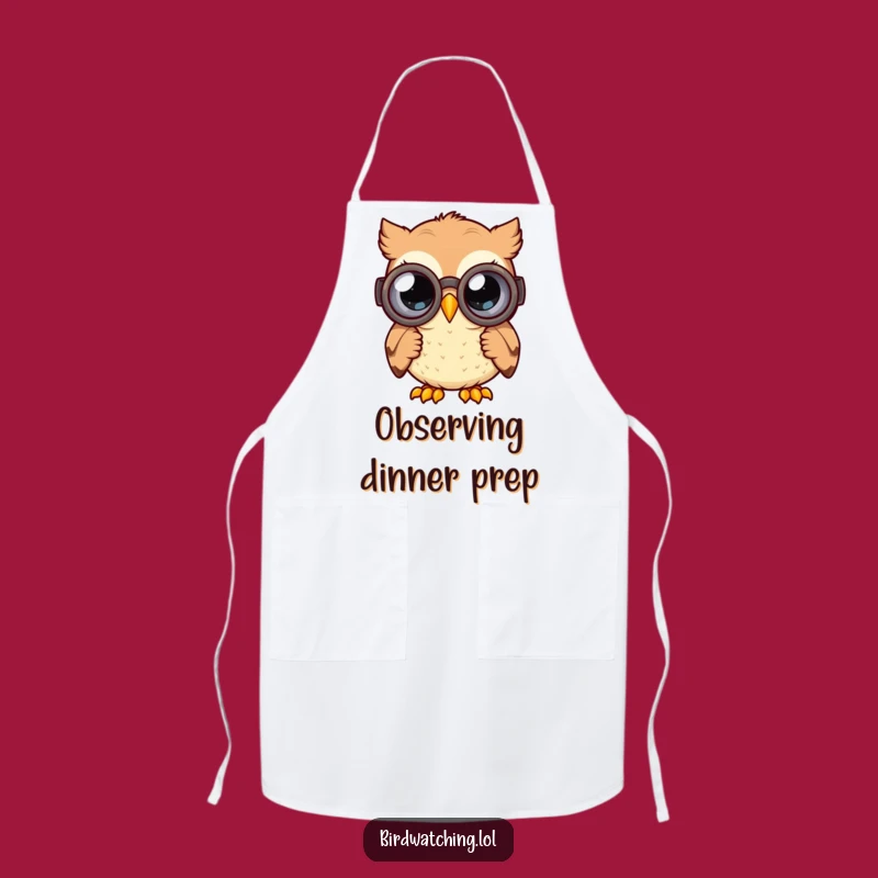 Funny Curious Owl Apron: Explorer Chef Owl Design, Humorous Kitchen Funny Gift