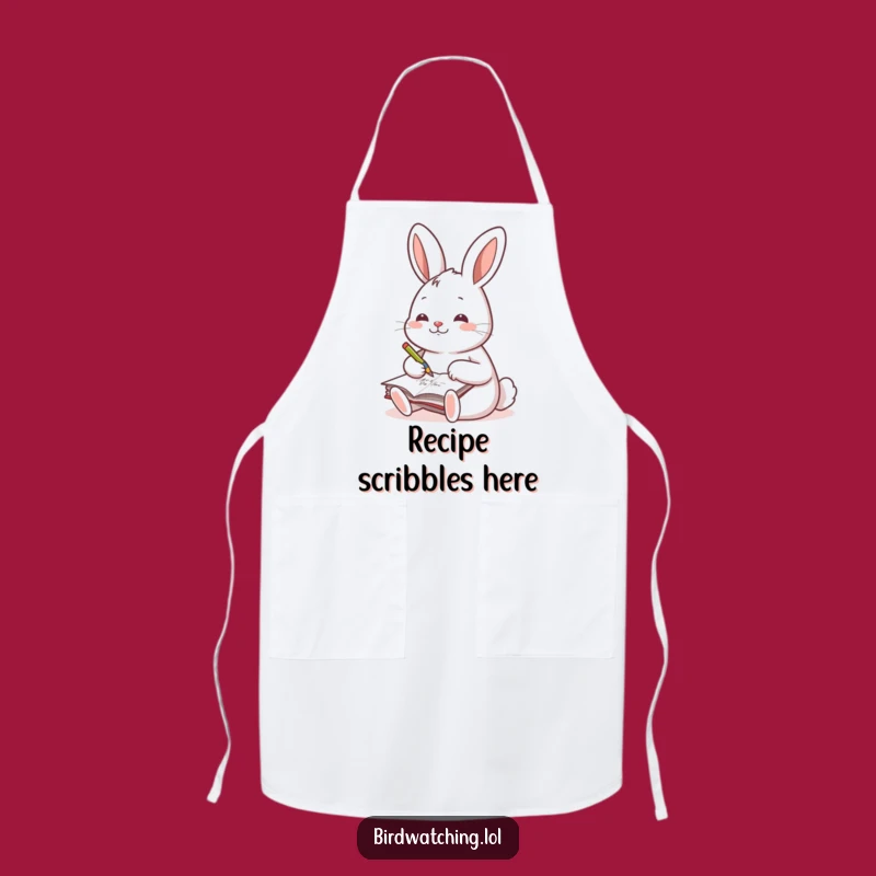 Funny Cheerful Rabbit Apron, Hilarious Cooking Journal Gear, Chef's Gift