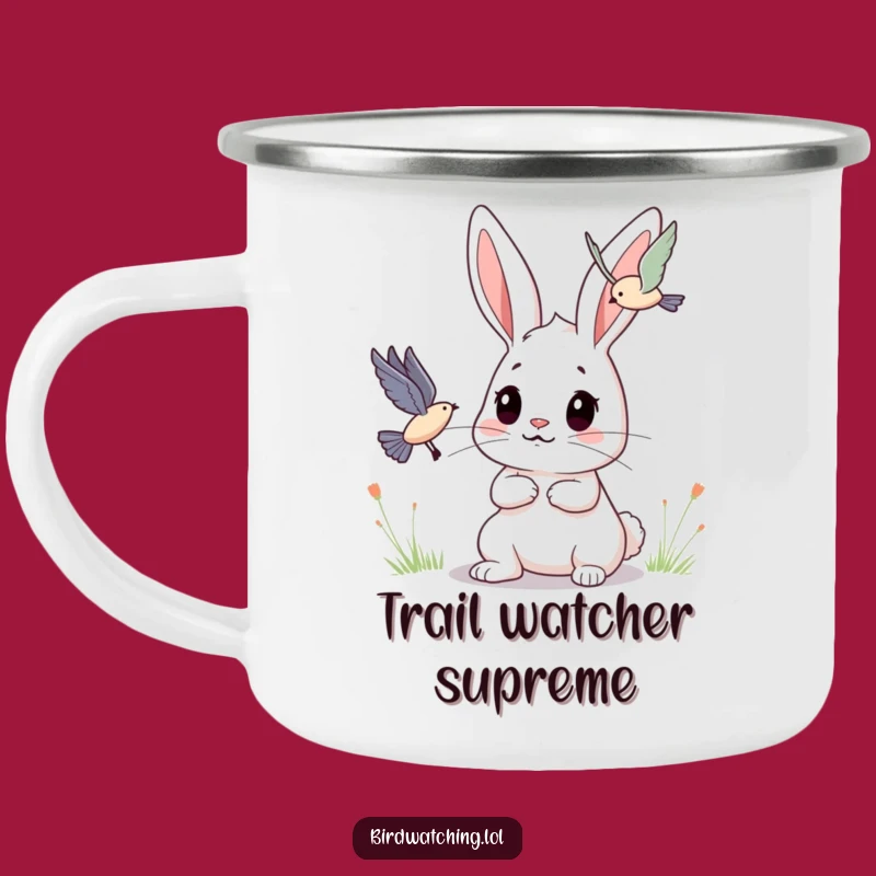 Funny Bunny Camping Mug: Determined Observer, Outdoor Funny Gift Drinkware