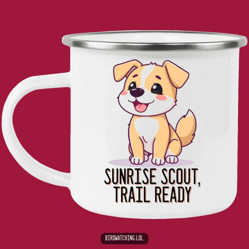 Funny Dog Horizon Camping Mug: Adventure Gift for Happy Campers!