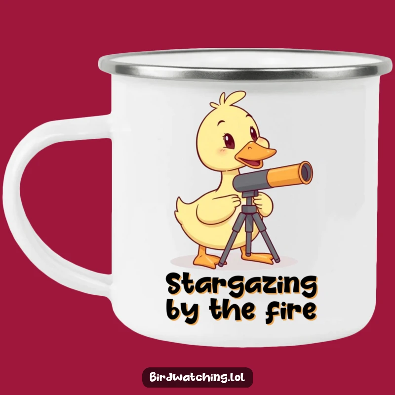Funny Duck Telescope Camping Mug: Adventure Gift for Stargazers!