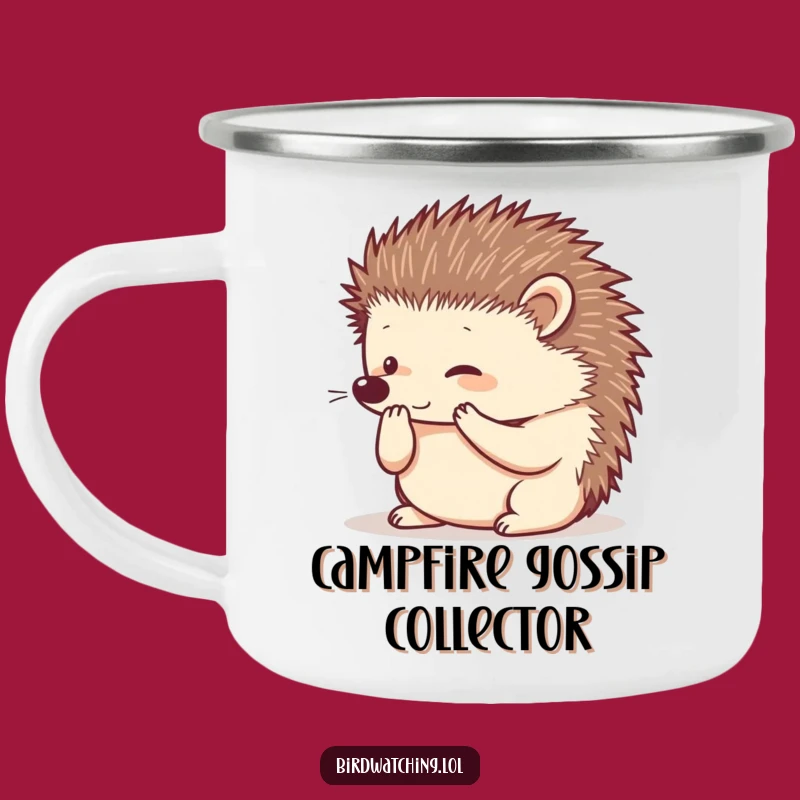 Funny Hedgehog Camping Mug: Outdoor Adventure Gift for Listeners!