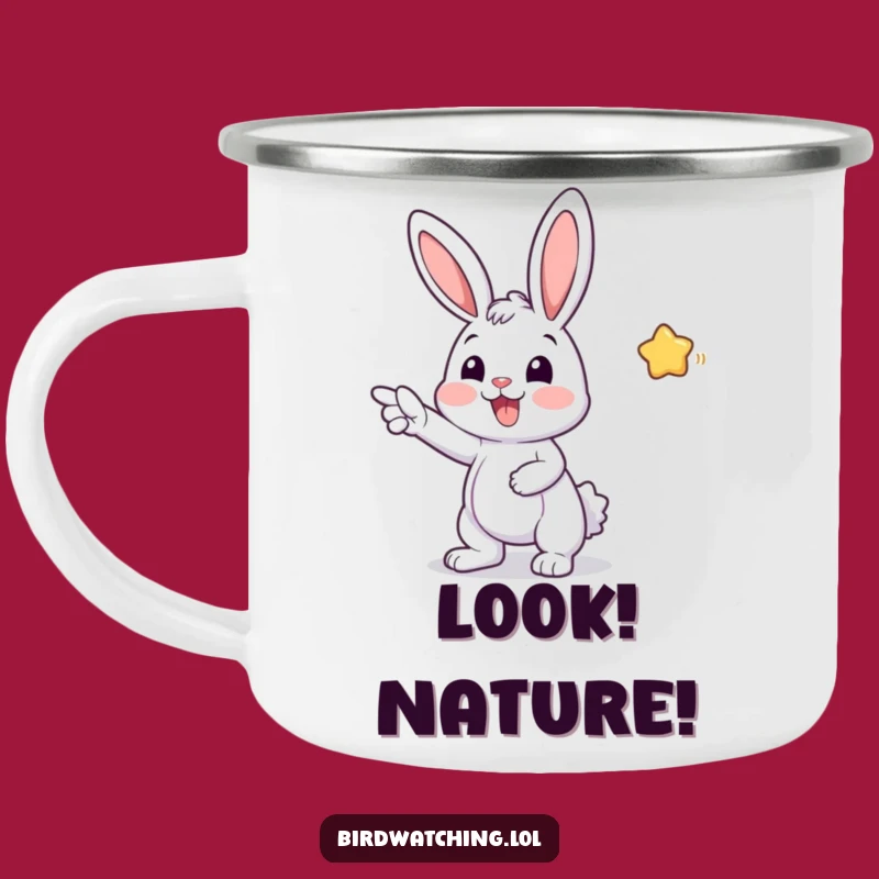 Funny Bunny Camping Mug: Cheerful Adventure Design, Durable Funny Gift for Outdoors