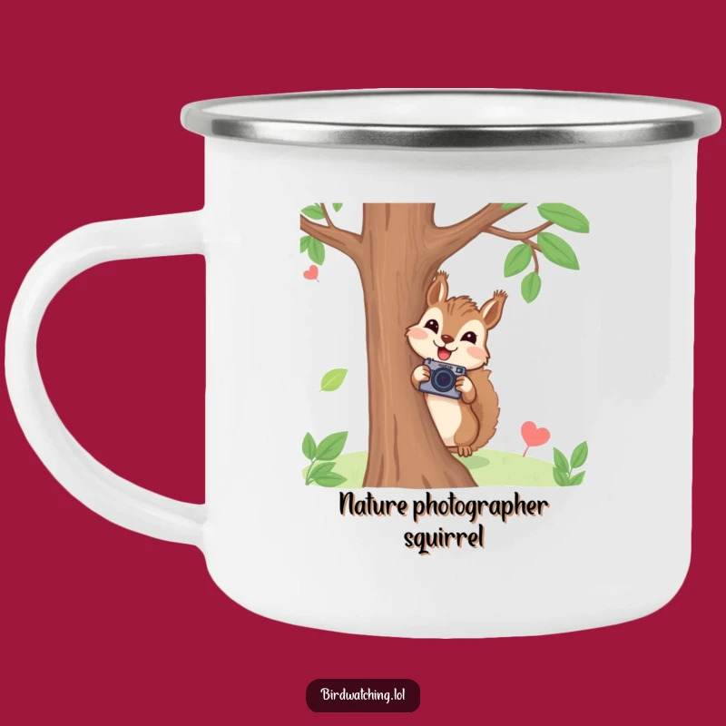 Funny Squirrel Photographer Camping Mug: Durable Cameraman Cup, Perfect Outdoor Funny Gift