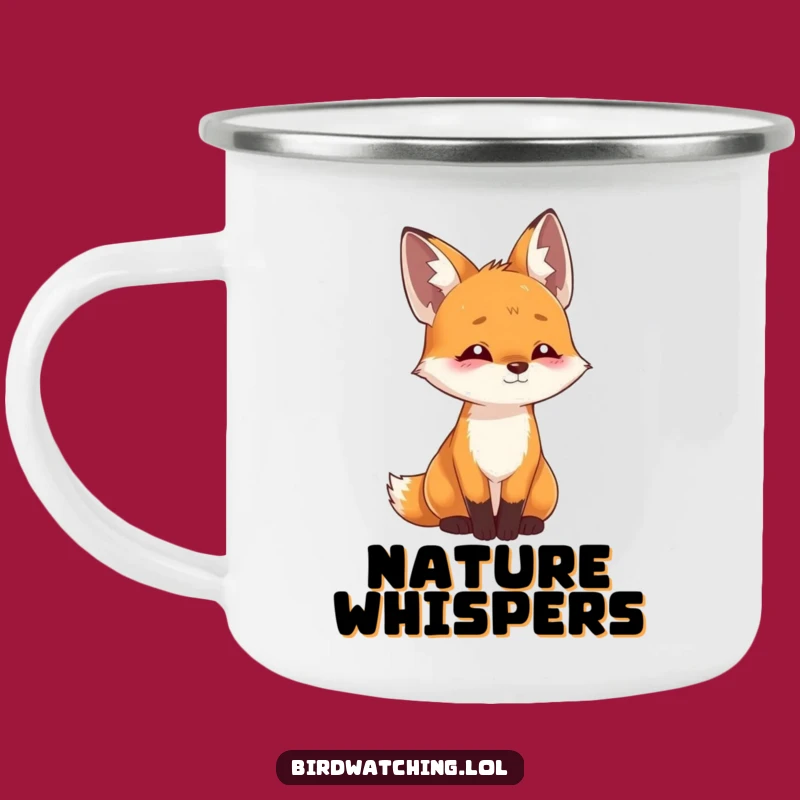 Funny Playful Fox Camping Mug: Listening Intently Adventure Cup, Gift