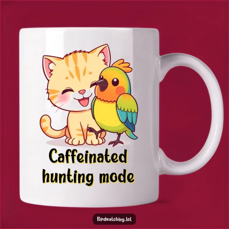 Funny Cat Bird Sneak Mug: Hilarious Pet Caper Gift for Cat Lovers