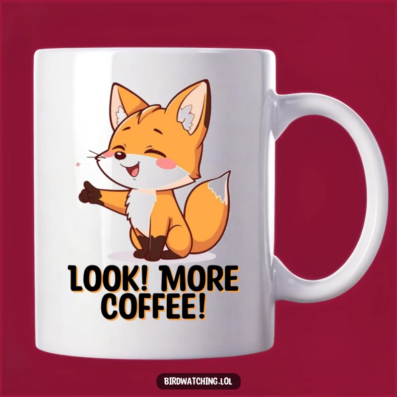 Funny Smiling Fox Mug: Exciting Discovery Pointing Gift for Enthusiasts
