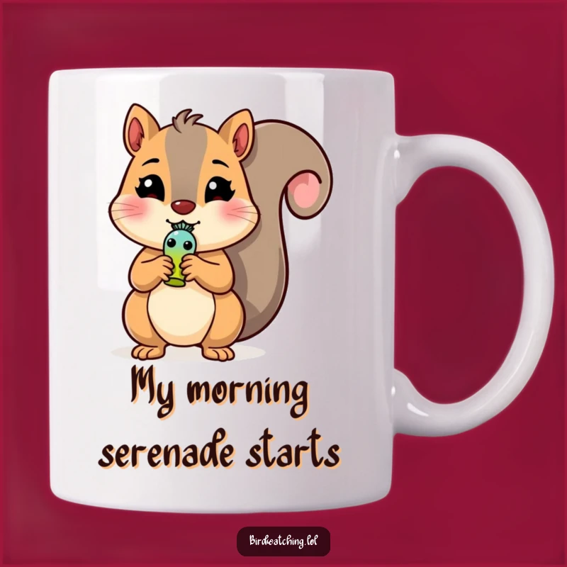 Funny Squirrel Bird Whistle Mug: Cheerful Character, Perfect Funny Gift for Nature Lovers