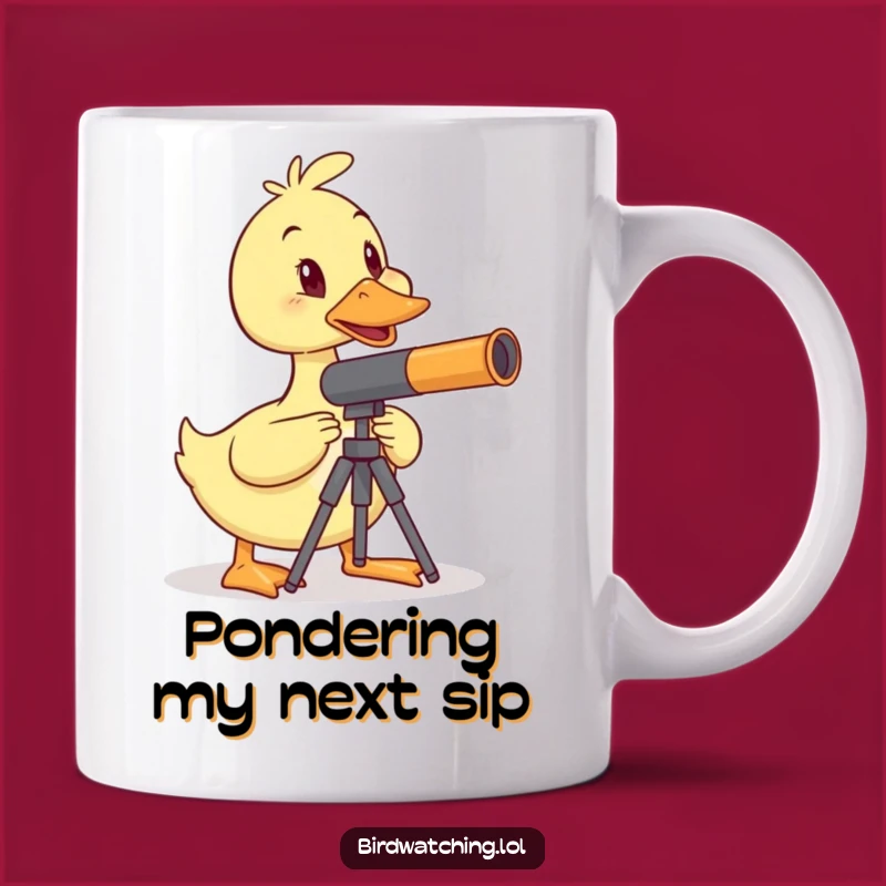 Funny Wobbly Duck Telescope Mug: Quirky Scientist Gift for Bird Lovers!