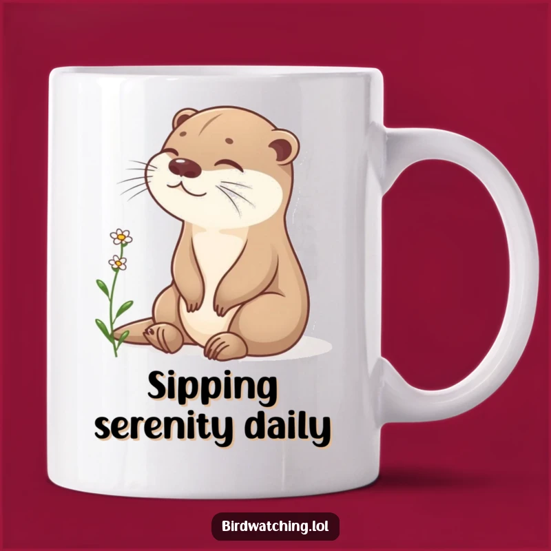 Funny Content Otter Mug: Peaceful Nature Gift for Calm Souls!
