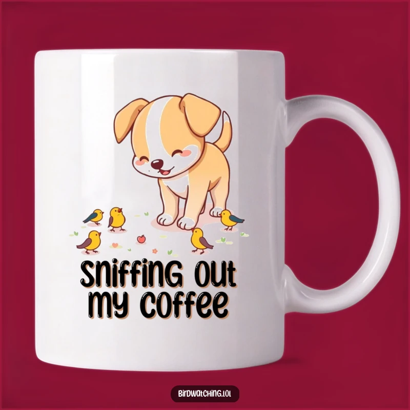 Funny Dog Bird Hunter Mug - Excited Sniffing Gift for Dog Lovers