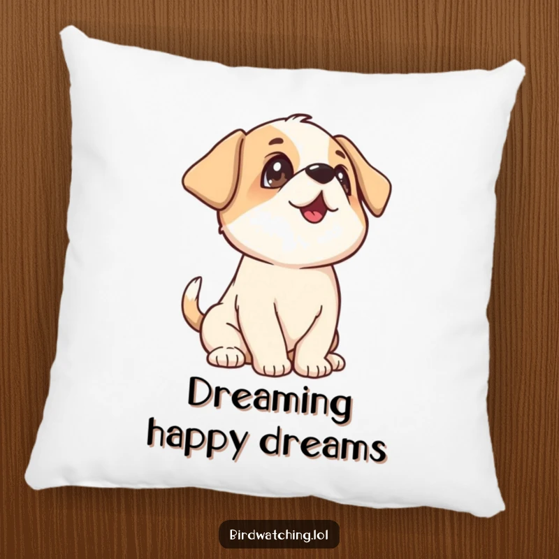 Funny Playful Puppy Pillow: A soft and humorous cushion depicting a happy puppy wagging its tail and looking upwards.