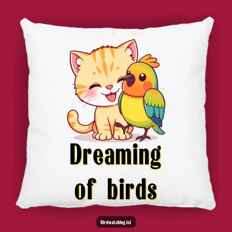 Funny Cat Bird Sneak Pillow: Comfy Feline Accent, Perfect Gift