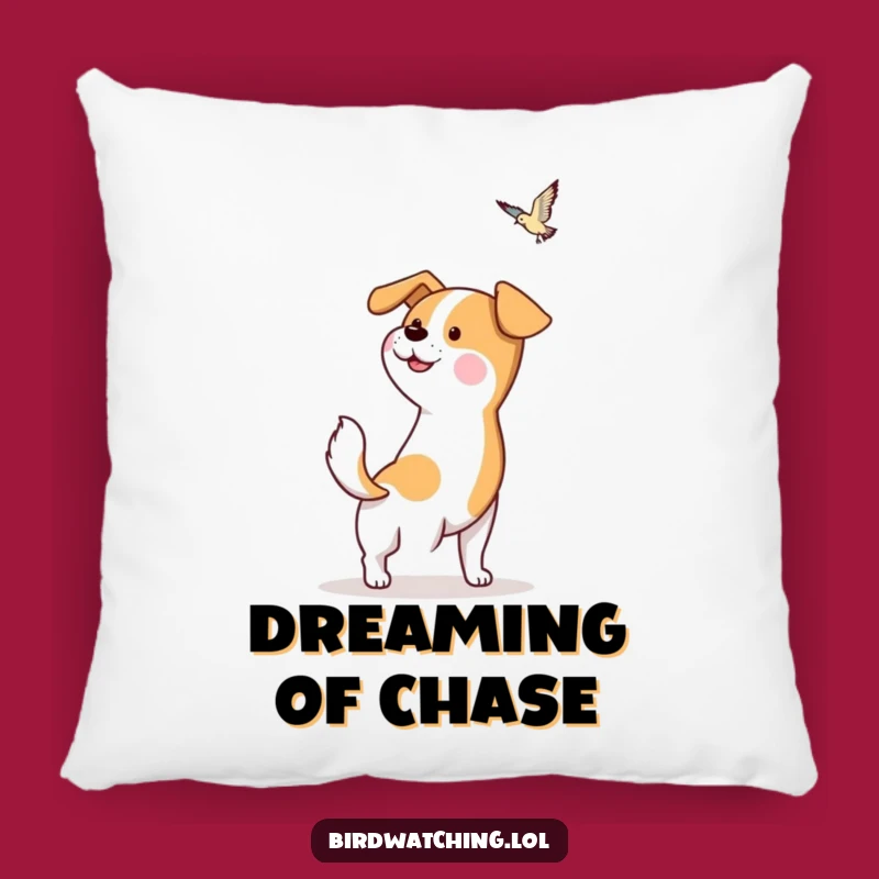 Funny Dog Pillow: Hopeful Tail Wag, Cozy Character Cushion, Awesome Funny Gift