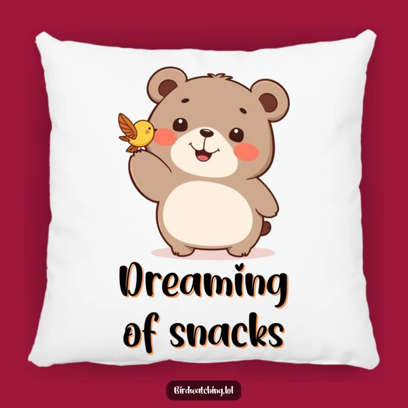 Funny Happy Bear Pillow - Soft Excited Bird Cushion for Comfort