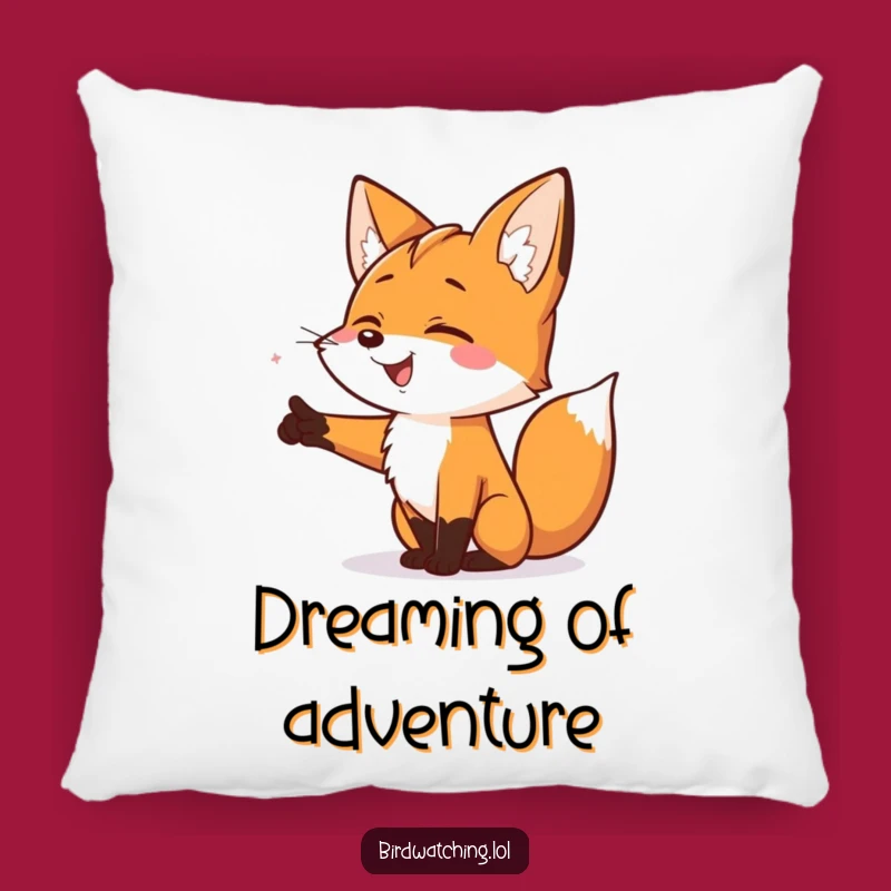 Funny Smiling Fox Pillow: Comfy Excitement Pointing Cushion