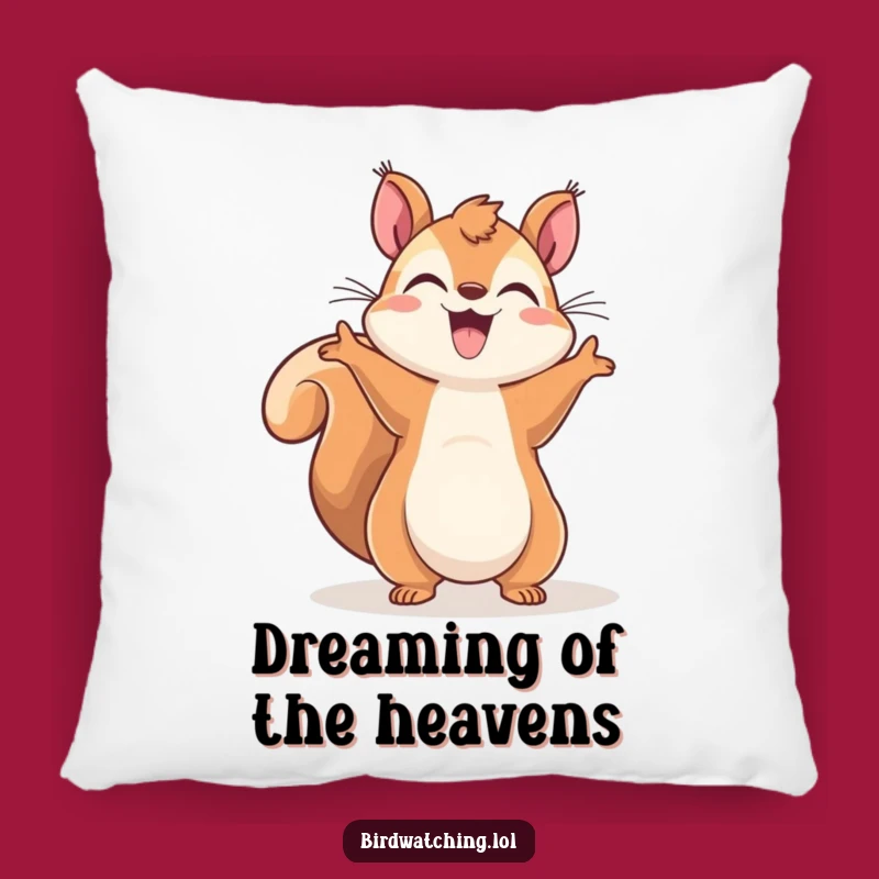 Funny Squirrel Sky-Gazer Pillow: Cozy Up with Happiness