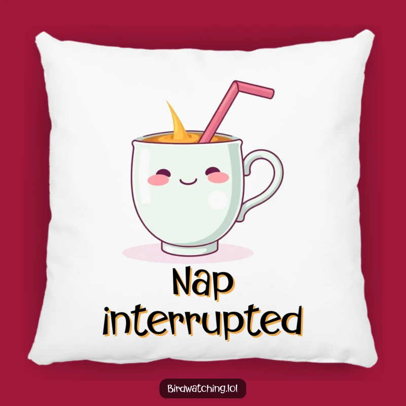 Funny Teacup Spill Pillow - Comfy & Comical Decor Gift
