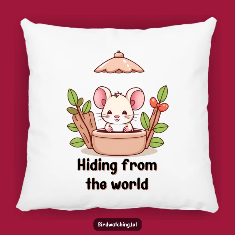Funny Mouse Pillow: Silly Feeder Watcher, Cozy Character Cushion, Awesome Funny Gift