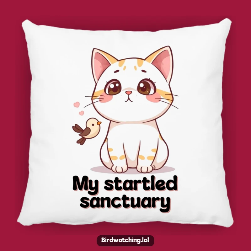 Funny Surprised Cat Pillow: Cozy Gasping Feline Cushion for Comedic Comfort