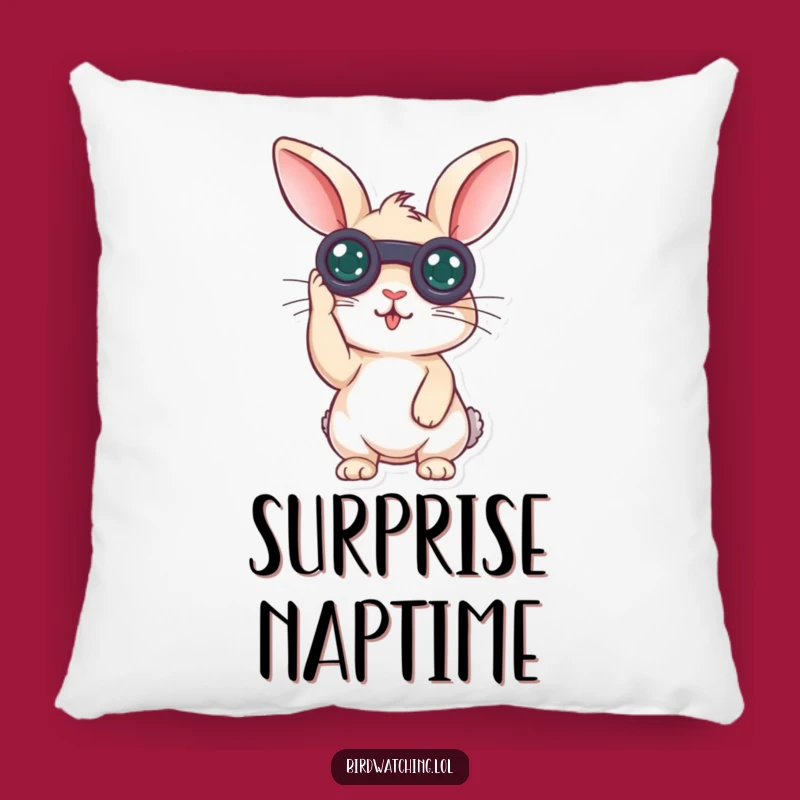 Funny Surprised Rabbit Pillow: Soft Curious Binoculars Cushion for Comfort