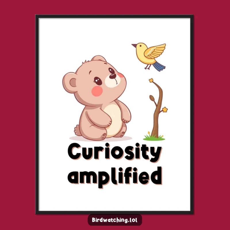 Funny Bear Wonder Digital Art - Printable Humor, Instant Gift