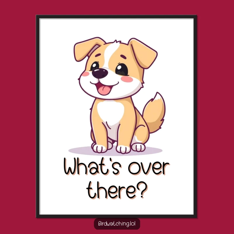 Funny Dog Horizon Digital Art: Instant Cheerful Gift for Walls!