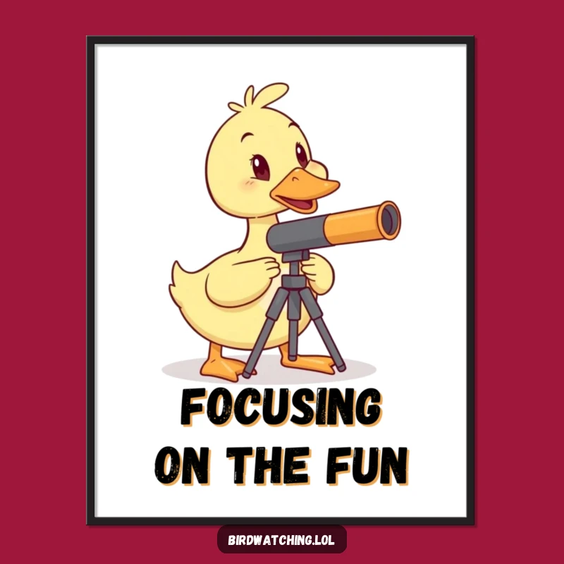 Funny Duck Telescope Digital Art: Instant Quirky Gift for Walls!