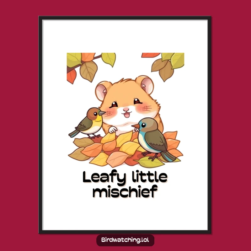 Funny Giggling Hamster Digital Art, Instant Woodland Download, Perfect Gift