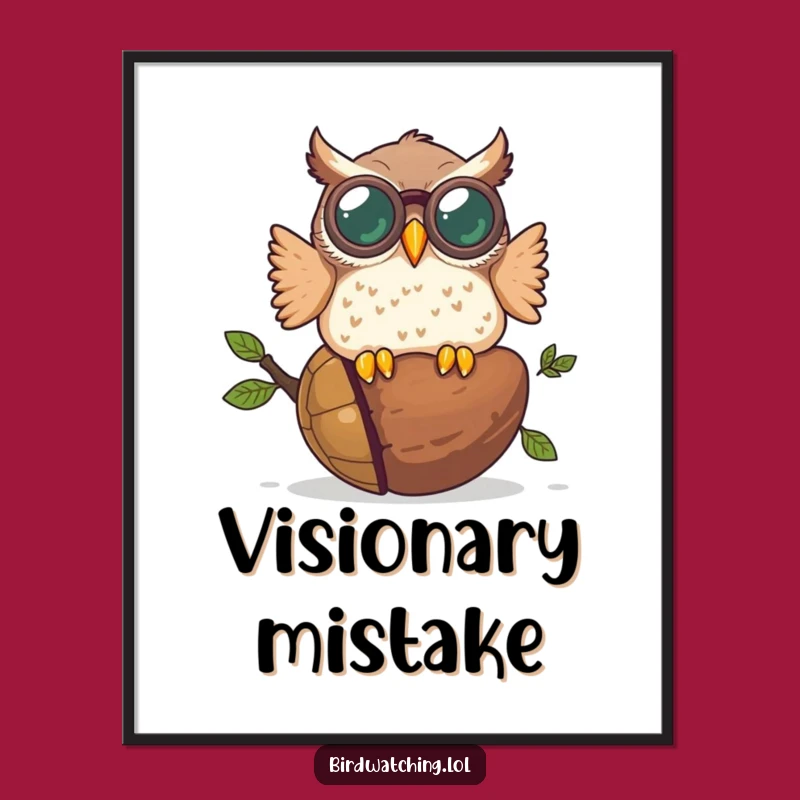 Funny Owl Binocular Comedy Digital Print - Instant Laughter Art Gift