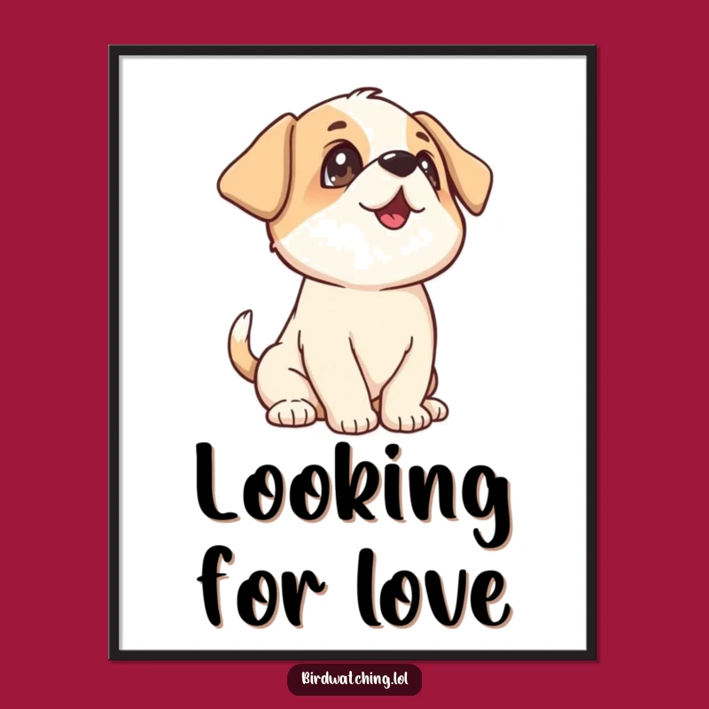 Funny Playful Puppy Digital Print: Instant Wagging Joy Art