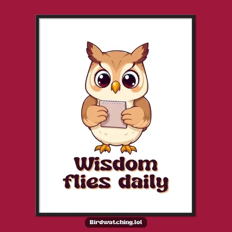 Funny Proud Owl Notepad Print: Artistic Humorous Gift for a Wise Decor