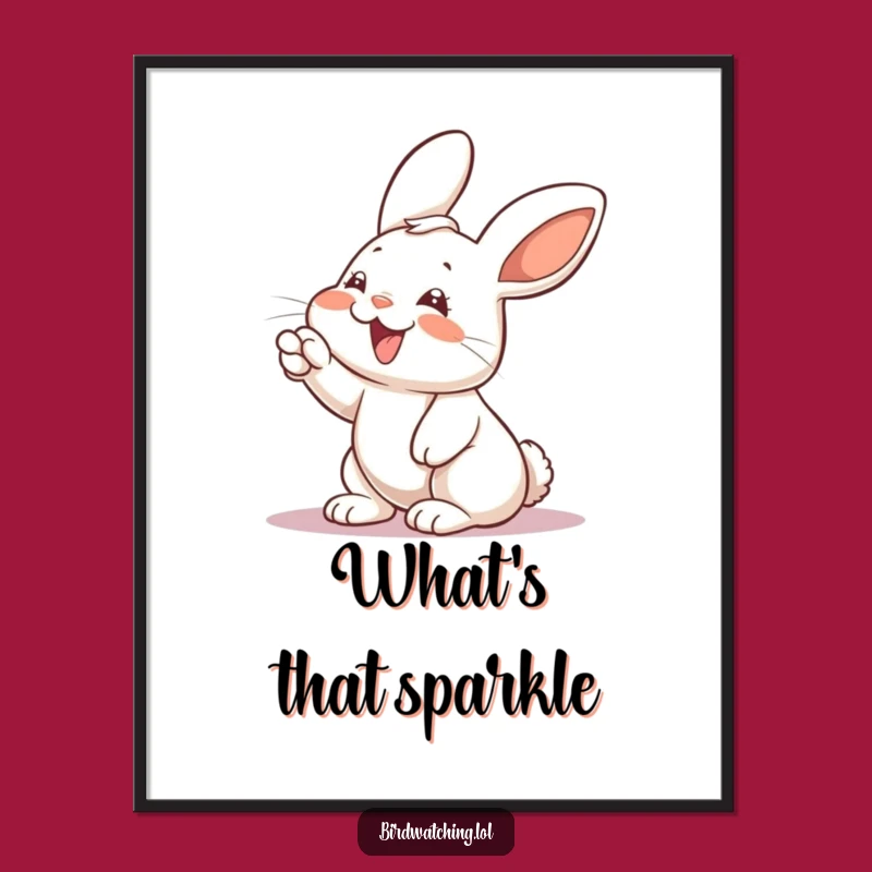 Funny Rabbit Digital Art: Giggling Surprise Print Gift