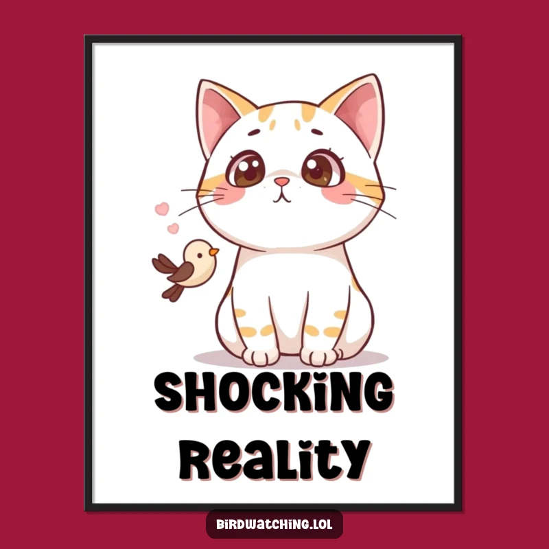 Funny Surprised Cat Digital Art Print: Hilarious Gasping Feline Download for Instant Joy