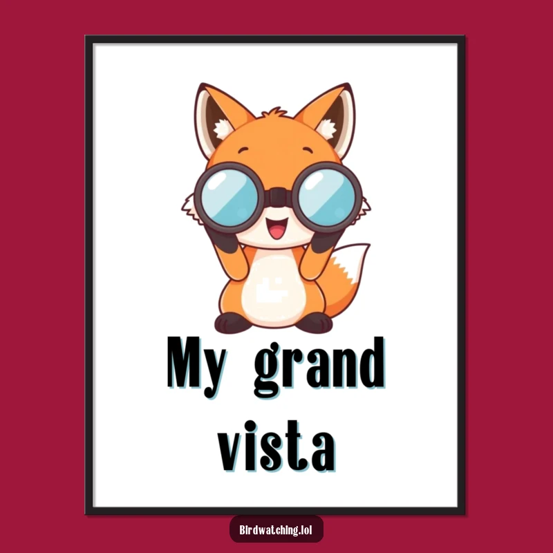 Funny Fox Digital Art: Adventurous Peeking, Instant Decor, Hilarious Nature Gift!
