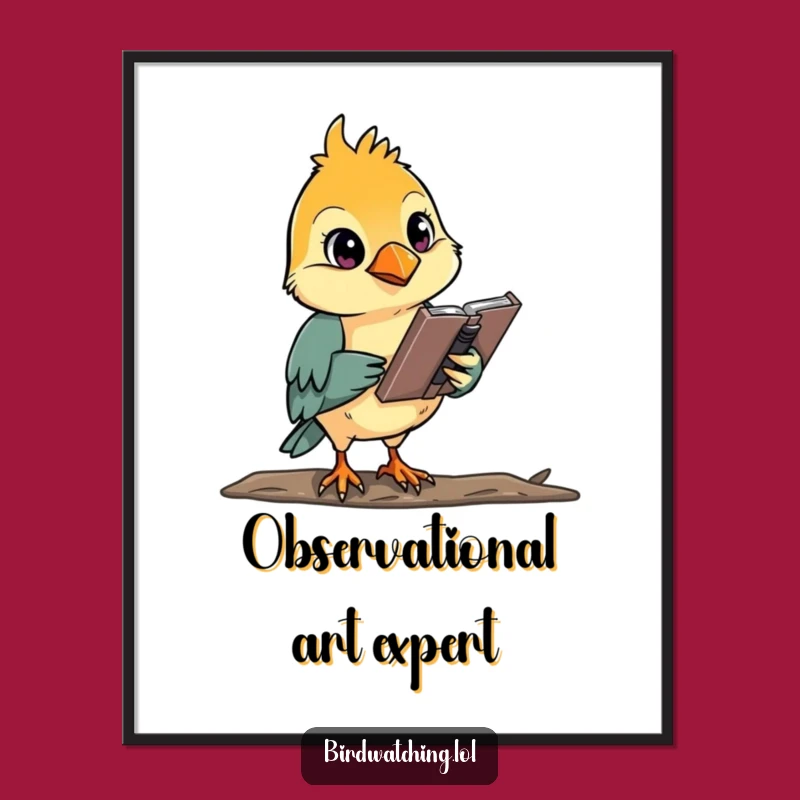 Funny Bird Watcher Digital Art Print: Instant Artistic Focus, Perfect Gift