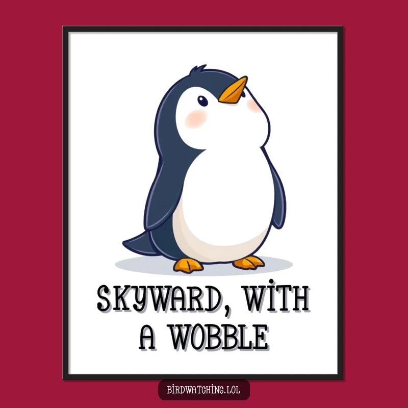 Funny Penguin Digital Art, Instant Sky Wonder Download, Perfect Gift