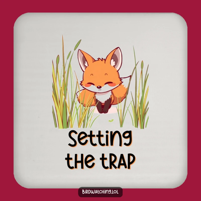 Funny Fox Coaster: Protect Surfaces with Stealthy Humor, Unique Funny Gift for Hosts