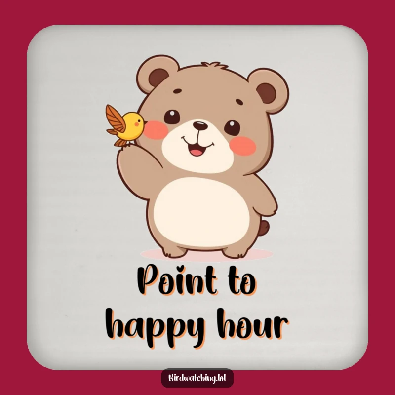 Funny Happy Bear Coaster - Excited Bird Protection for Drinks